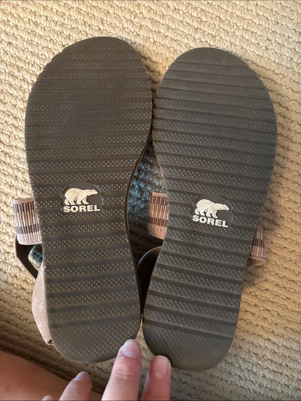 Sorel Suede Cross-Strap Sandals